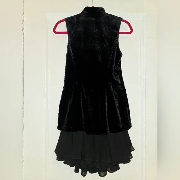 NEW RARE Amanda Uprichard Justine Black Velvet Bodice & Chiffon Mini Dress Sz XS - Picture 9 of 9